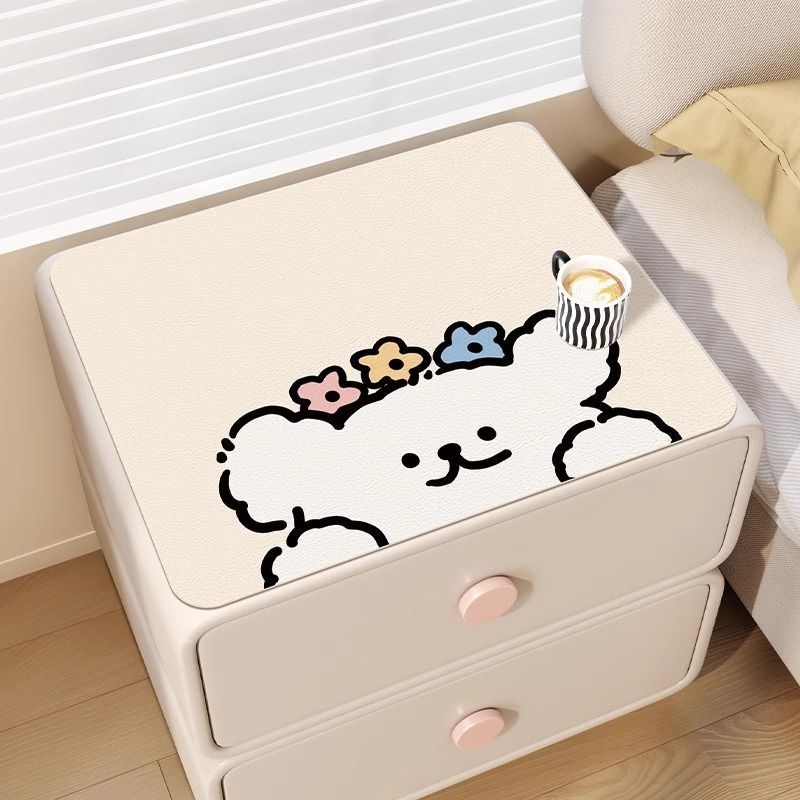 Podmetač za noćni ormarić, protuklizni, otporan na opeklinu, PVC, kvadratni, s ljubkim motivom životinja