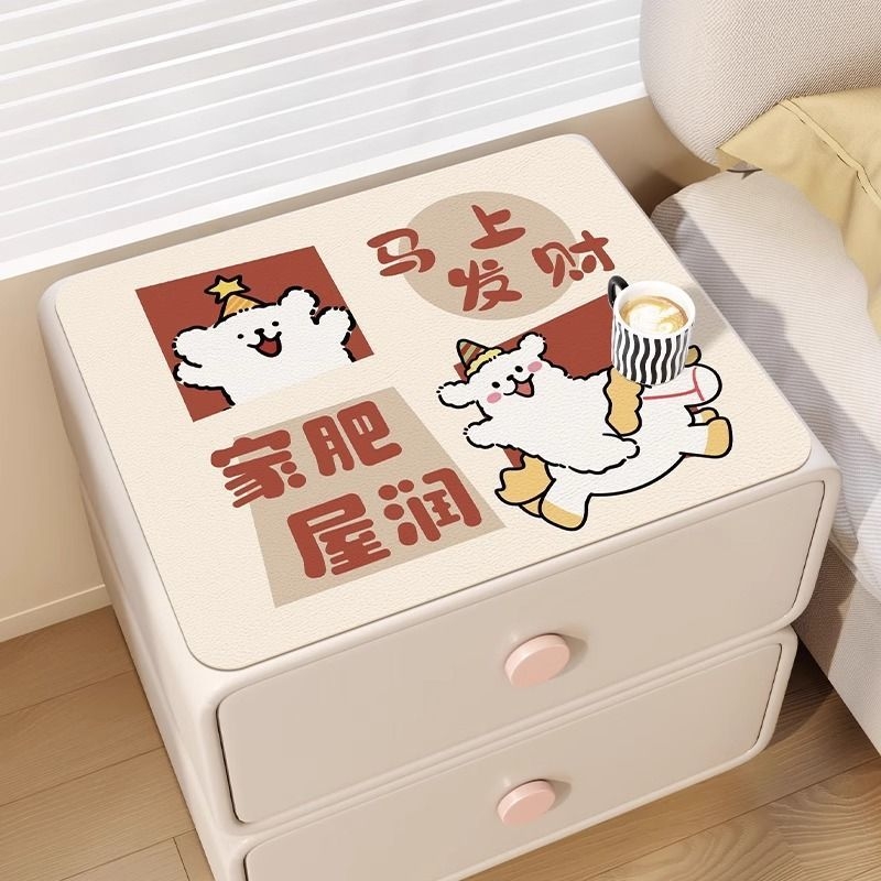 Podmetač za noćni ormarić, protuklizni, otporan na opeklinu, PVC, kvadratni, s ljubkim motivom životinja