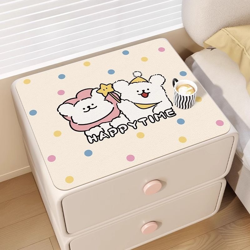 Podmetač za noćni ormarić, protuklizni, otporan na opeklinu, PVC, kvadratni, s ljubkim motivom životinja