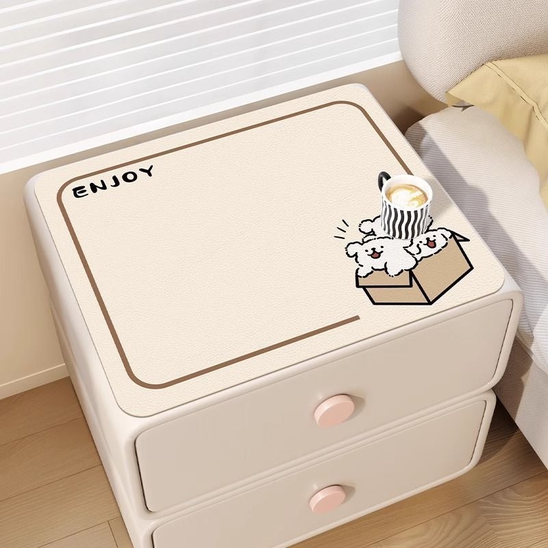 Podmetač za noćni ormarić, protuklizni, otporan na opeklinu, PVC, kvadratni, s ljubkim motivom životinja