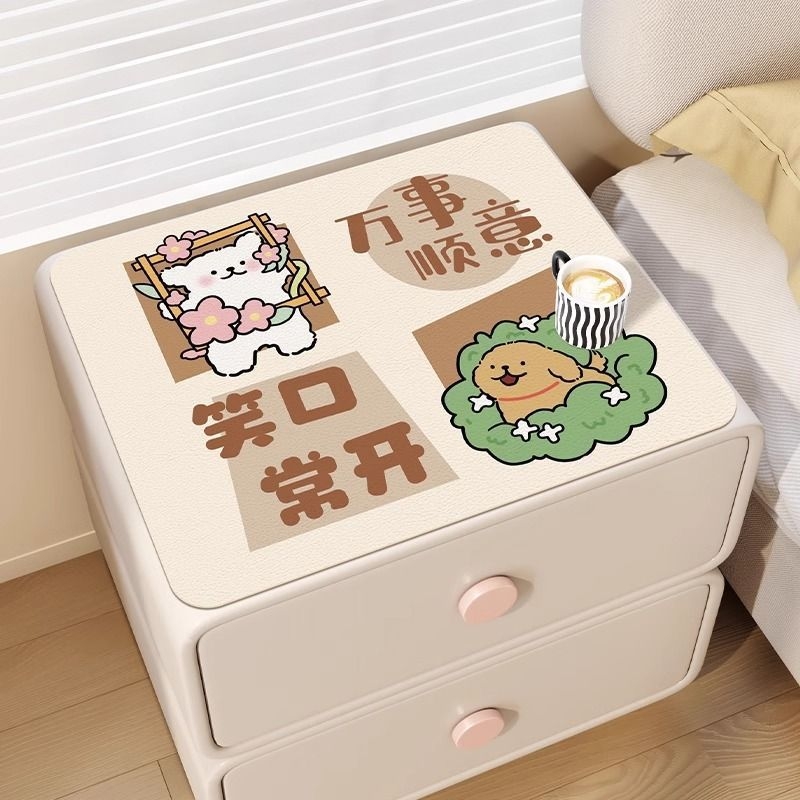 Podmetač za noćni ormarić, protuklizni, otporan na opeklinu, PVC, kvadratni, s ljubkim motivom životinja