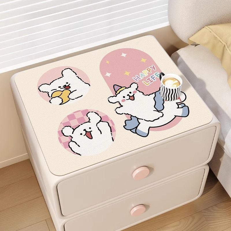 Podmetač za noćni ormarić, protuklizni, otporan na opeklinu, PVC, kvadratni, s ljubkim motivom životinja