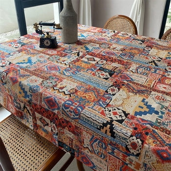 Stolnjak u boemskom stilu s marokanskom inspiracijom, poliester, pravokutni oblik, razni uzorci, otporan na prašinu i dekorativan