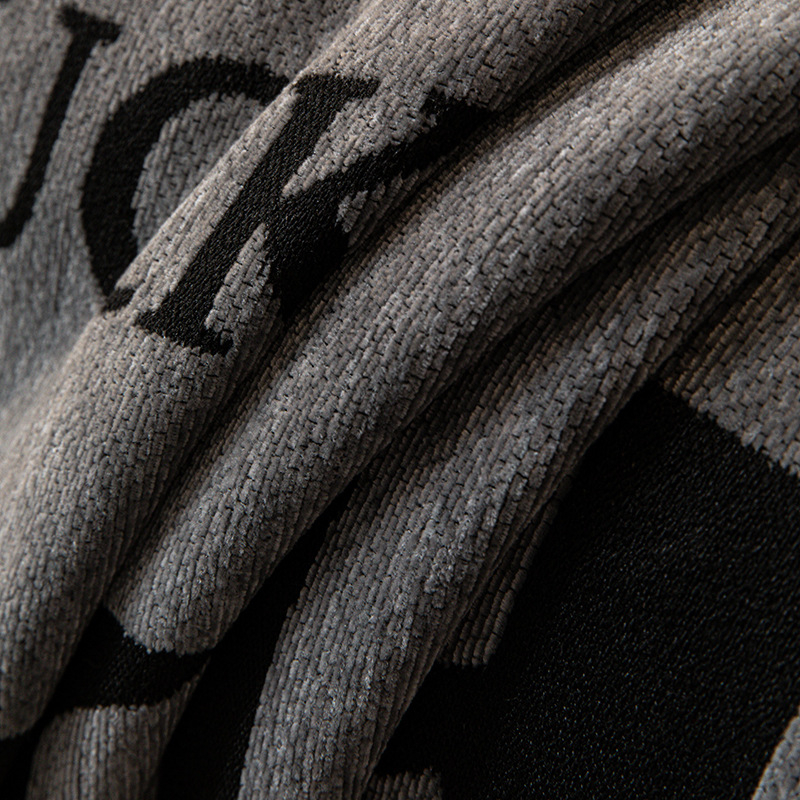 Κάλυμμα καναπέ Chenille, κατάλληλο για γωνιακούς καναπέδες, μινιμαλιστικό στυλ, εκτύπωση με γράμματα, προσαρμοζόμενο