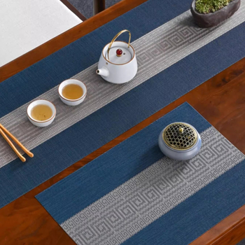 Stolni runner, PVC, mrežasti uzorak, pravokutni oblik, vodootporan, lako se čisti