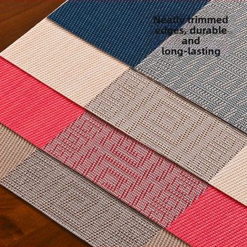 Stolni runner, PVC, mrežasti uzorak, pravokutni oblik, vodootporan, lako se čisti