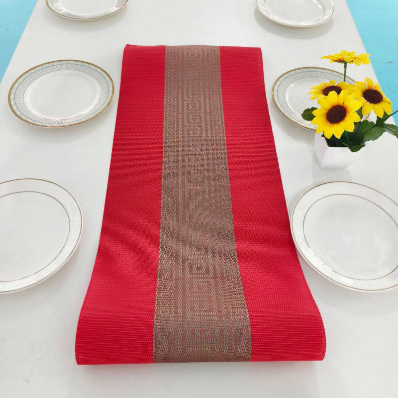 Stolni runner, PVC, mrežasti uzorak, pravokutni oblik, vodootporan, lako se čisti