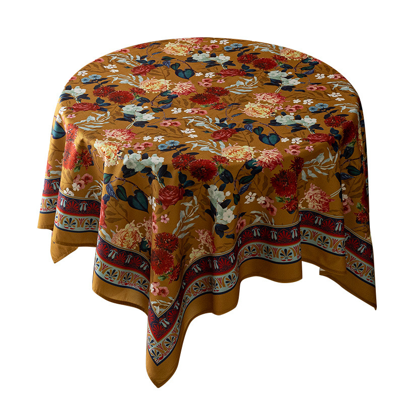 De Sheng jacquard poliester stolnjak za restorane – cvjetni uzorak, otporan na habanje, prašinu, dekorativan
