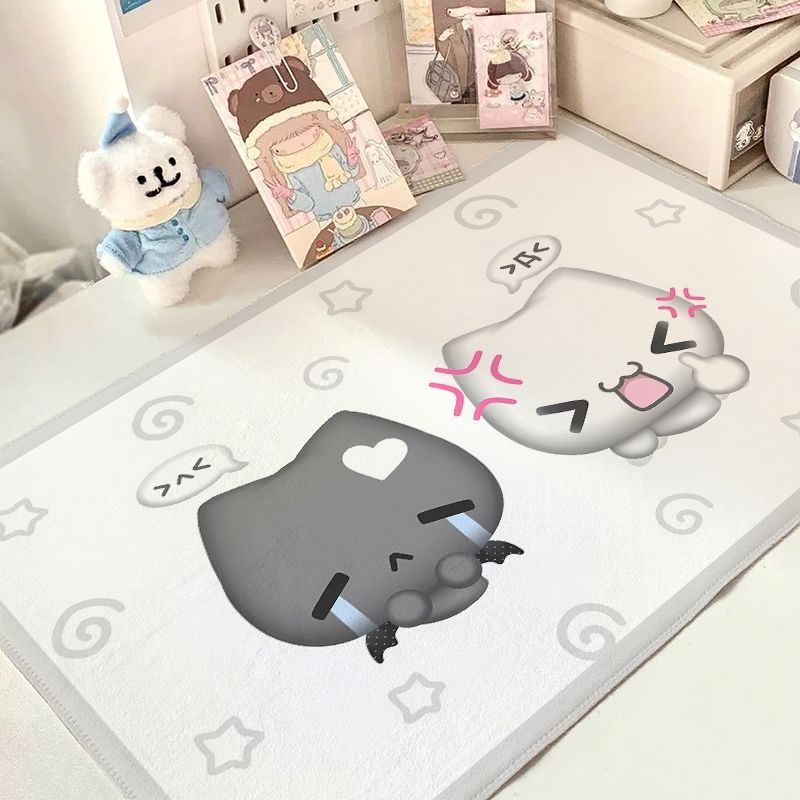 Stolni ubrus od pamuk-lino smeše, kvadratnog oblika, japanski stil, s sladkim motivom životinja, otporan na nabor i toplinsku izolaciju