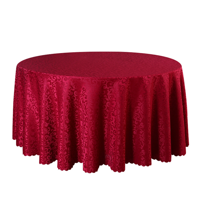 Față de masă rotundă din poliester, jacquard, model floral (material: poliester; formă: rotund; model: floral; funcție: rezistent la uzură)