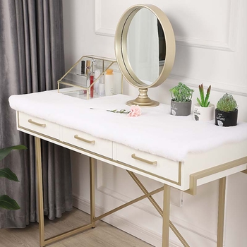 Poliesterska podloga za toaletni stol, kvadratna, protuklizna, otporna na habanje, nordijski stil, jednobojna