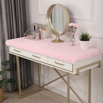 Poliesterska podloga za toaletni stol, kvadratna, protuklizna, otporna na habanje, nordijski stil, jednobojna