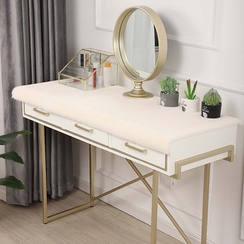 Poliesterska podloga za toaletni stol, kvadratna, protuklizna, otporna na habanje, nordijski stil, jednobojna