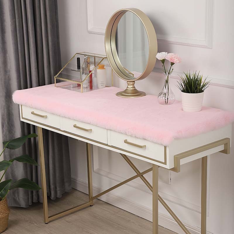 Poliesterska podloga za toaletni stol, kvadratna, protuklizna, otporna na habanje, nordijski stil, jednobojna