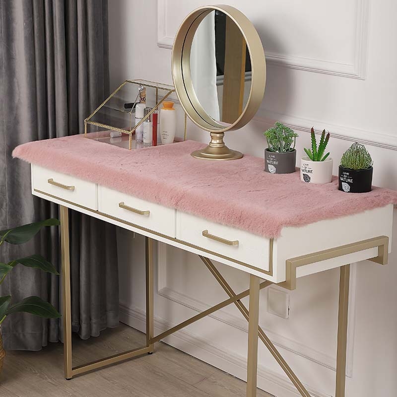 Poliesterska podloga za toaletni stol, kvadratna, protuklizna, otporna na habanje, nordijski stil, jednobojna