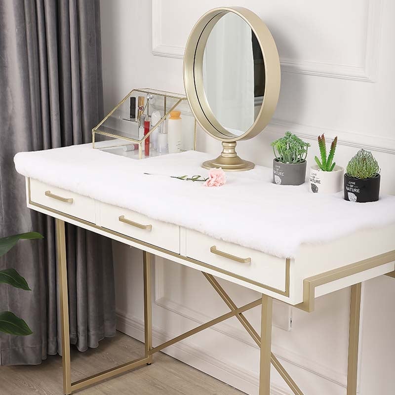 Poliesterska podloga za toaletni stol, kvadratna, protuklizna, otporna na habanje, nordijski stil, jednobojna