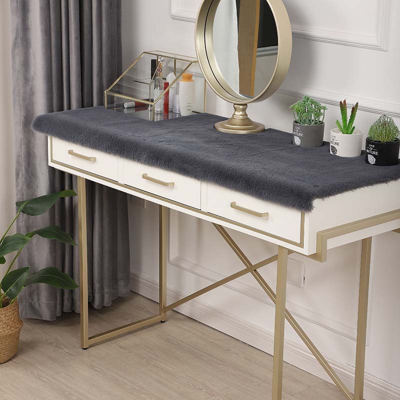 Poliesterska podloga za toaletni stol, kvadratna, protuklizna, otporna na habanje, nordijski stil, jednobojna