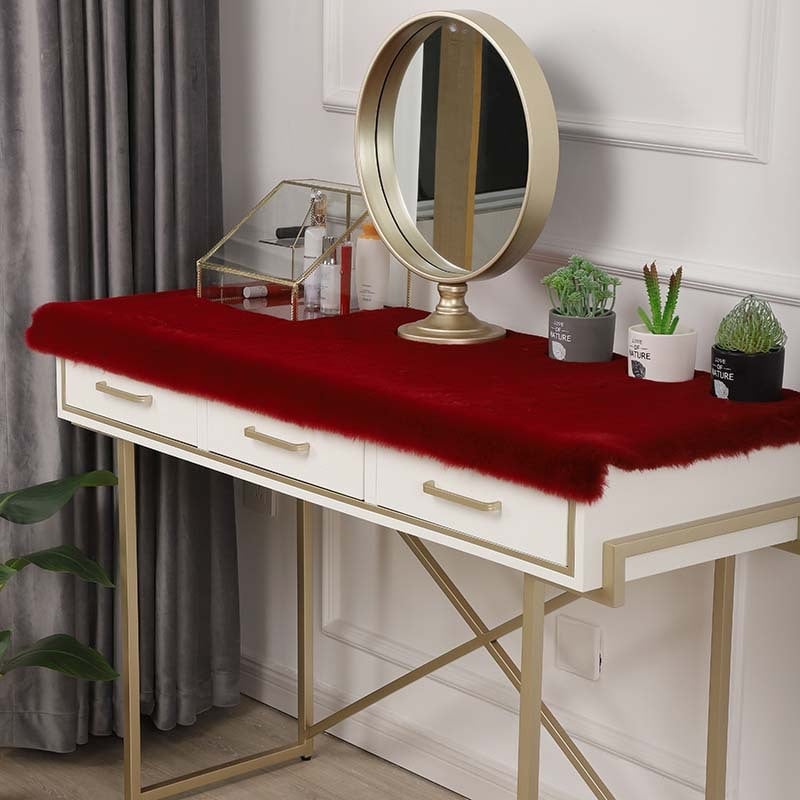 Poliesterska podloga za toaletni stol, kvadratna, protuklizna, otporna na habanje, nordijski stil, jednobojna