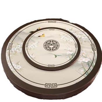 Față de masă rotundă din PVC, stil clasic chinezesc, cu model de plante și flori, impermeabilă, rezistentă la ulei, anti-murdărire, izolație termică