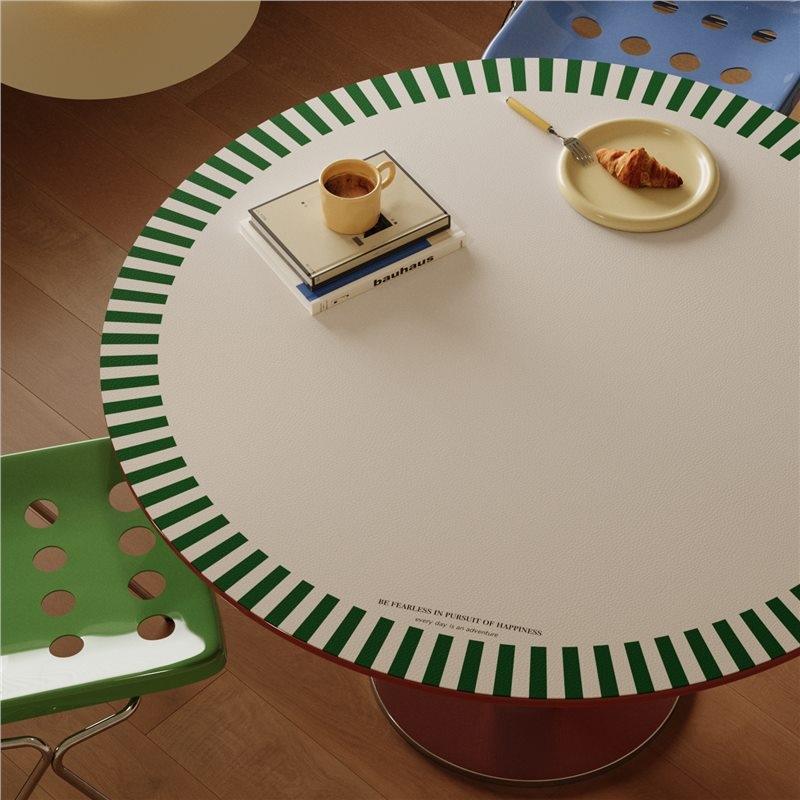 Față de masă pătrată PVC, anti-pliuri, stil retro, model cu grilă