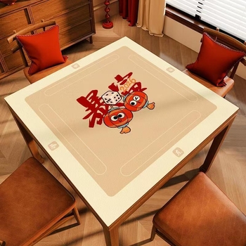 Covoraș de masă pentru mahjong, pătrat, poliester, impermeabil, antiderapant, rezistent la uzură, stil desen animat