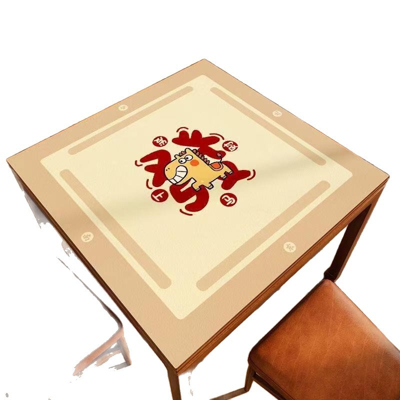 Covoraș de masă pentru mahjong, pătrat, poliester, impermeabil, antiderapant, rezistent la uzură, stil desen animat