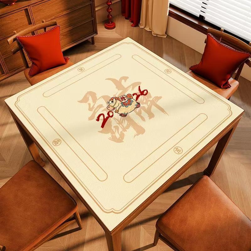 Covoraș de masă pentru mahjong, pătrat, poliester, impermeabil, antiderapant, rezistent la uzură, stil desen animat