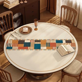 Covoraș rotund din PVC pentru masă — rezistent la apă, la ulei și la murdărire