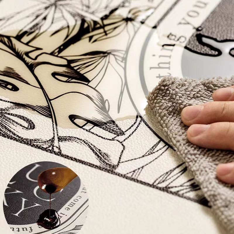 Covoraș rotund din PVC pentru masă — rezistent la apă, la ulei și la murdărire