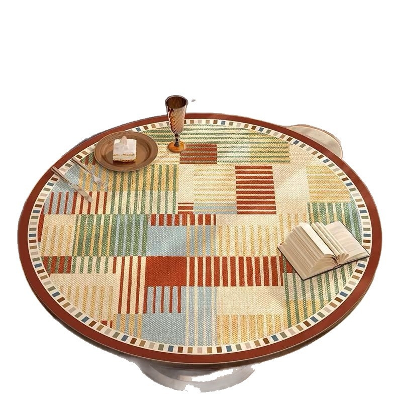 Covoraș rotund din PVC pentru masă — rezistent la apă, la ulei și la murdărire