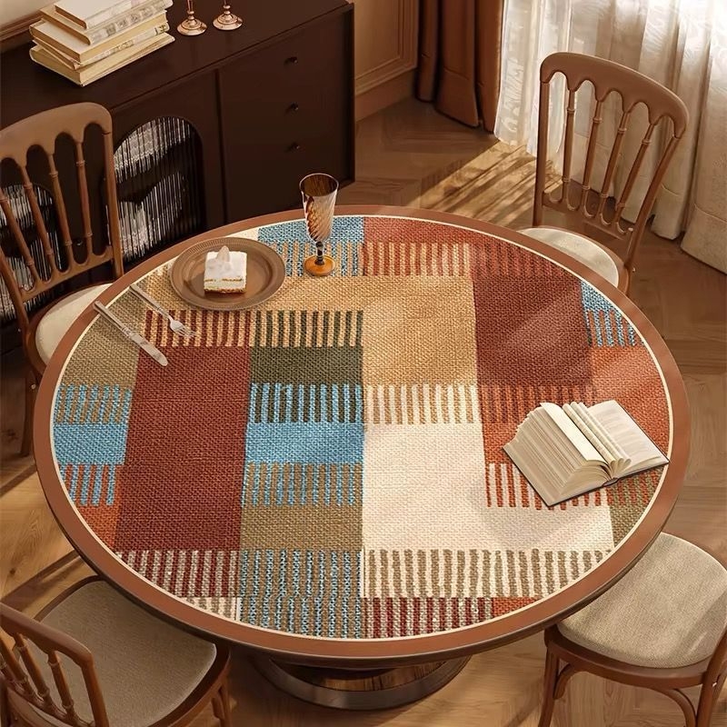 Covoraș rotund din PVC pentru masă — rezistent la apă, la ulei și la murdărire