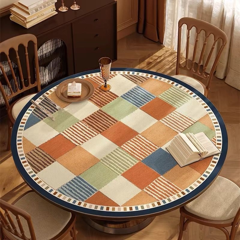 Covoraș rotund din PVC pentru masă — rezistent la apă, la ulei și la murdărire