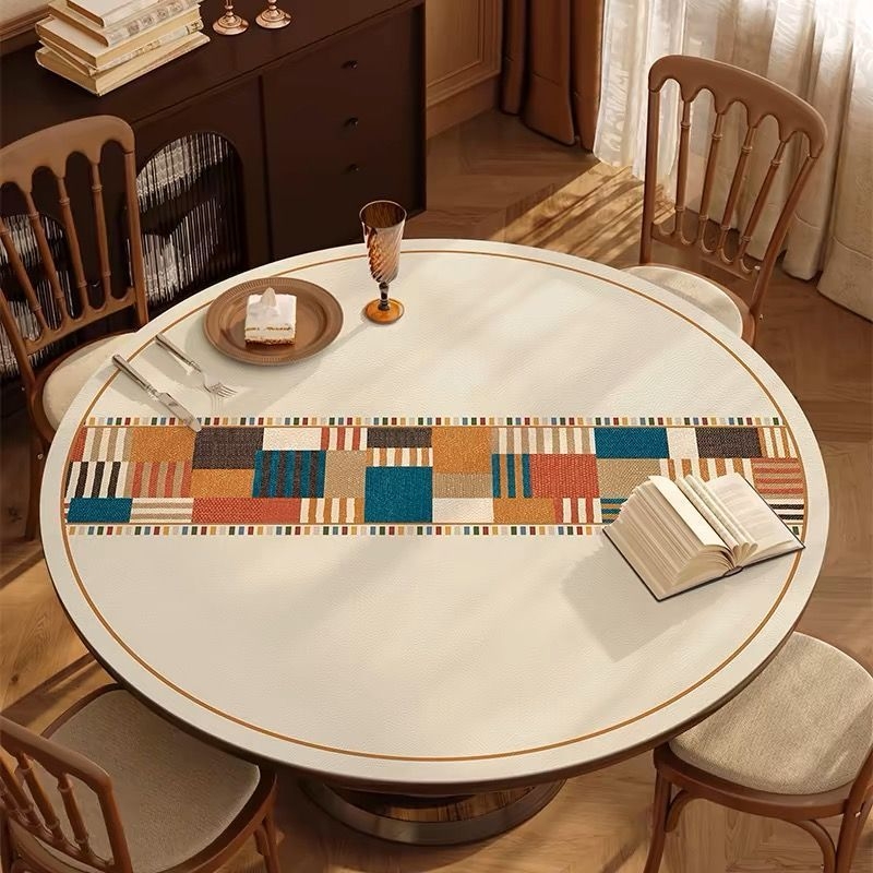 Covoraș rotund din PVC pentru masă — rezistent la apă, la ulei și la murdărire