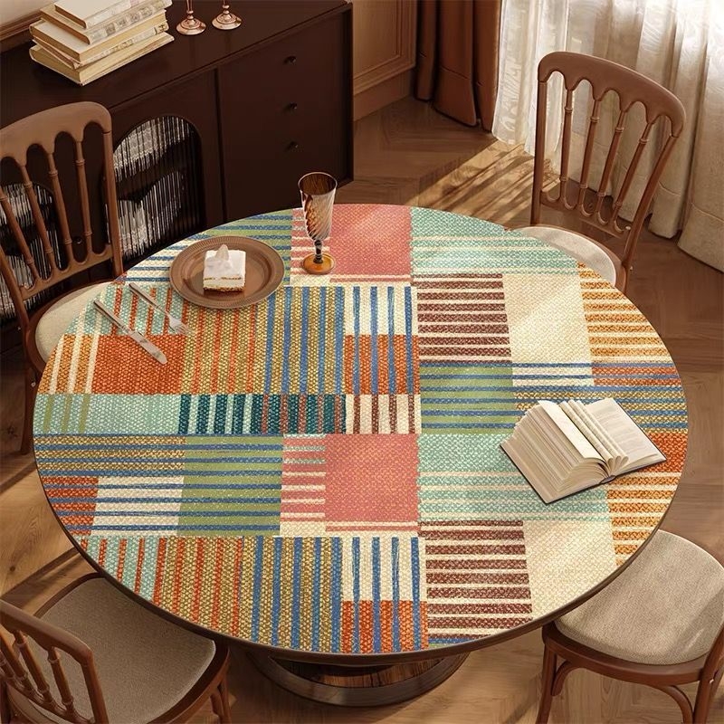 Covoraș rotund din PVC pentru masă — rezistent la apă, la ulei și la murdărire