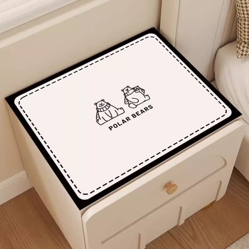 Față de masă pentru noptieră pătrată – PVC, stil lux discret, model geometric, impermeabil, antiderapant, rezistent la uzură