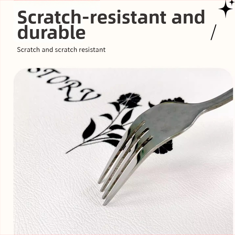 Față de masă pentru noptieră pătrată – PVC, stil lux discret, model geometric, impermeabil, antiderapant, rezistent la uzură