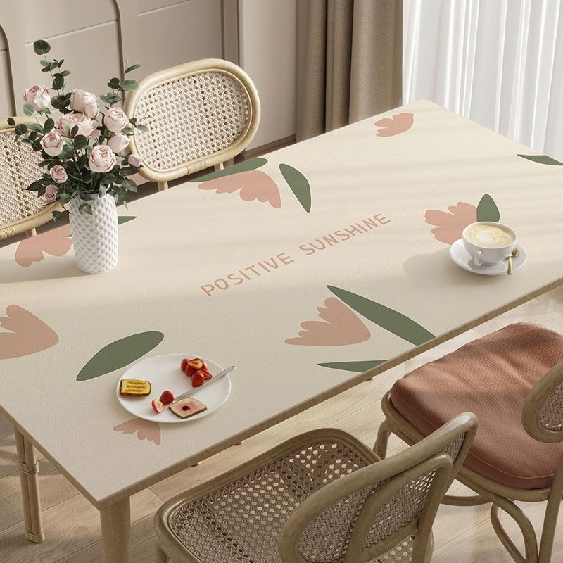 PU koža podmetač za stol, pravokutnog oblika, floralni uzorak, vodootporan, protuklizan, otporan na habanje