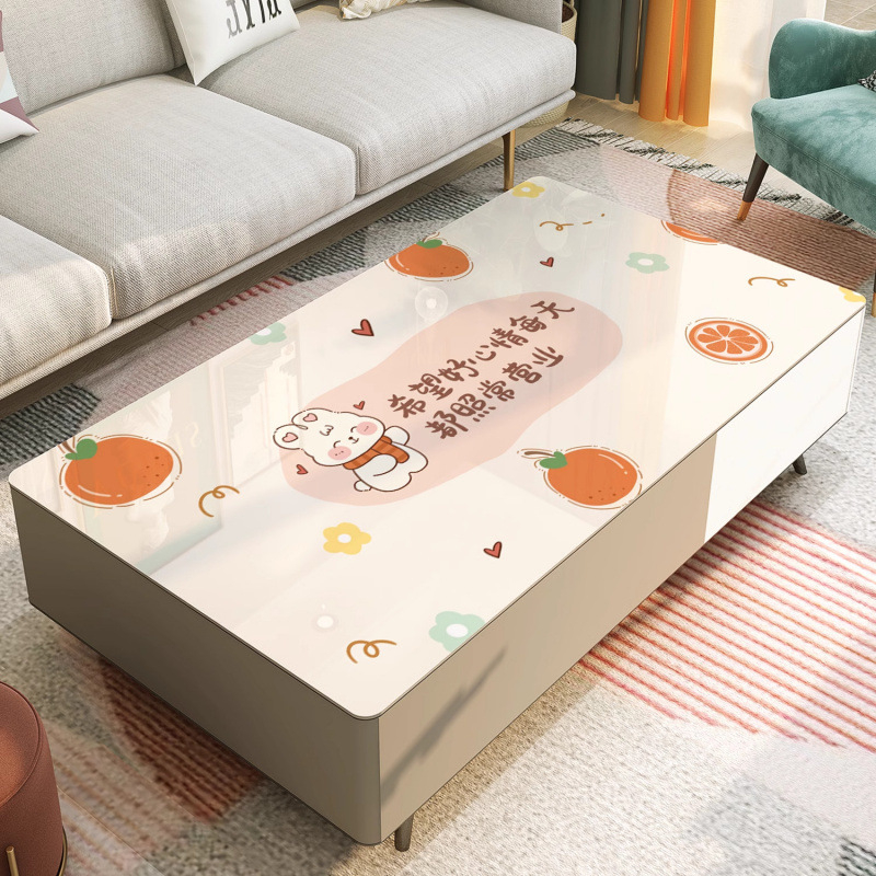 PVC stolnjak za stol, pravokutnog oblika, vodootporan i otporan na masnoće, moderni minimalistički stil, crtani motiv, Tilis