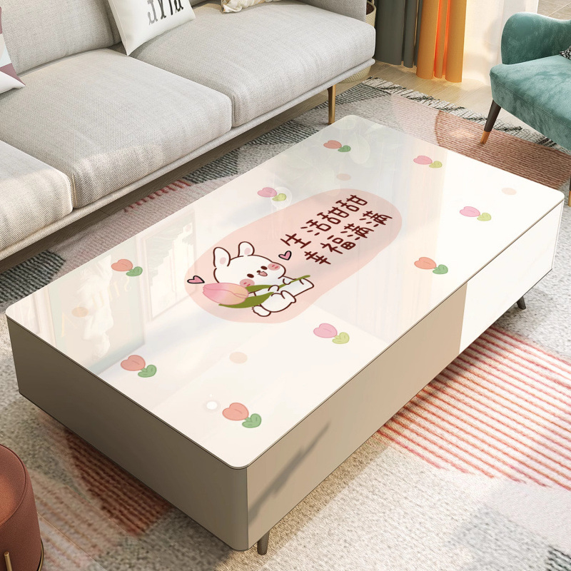PVC stolnjak za stol, pravokutnog oblika, vodootporan i otporan na masnoće, moderni minimalistički stil, crtani motiv, Tilis