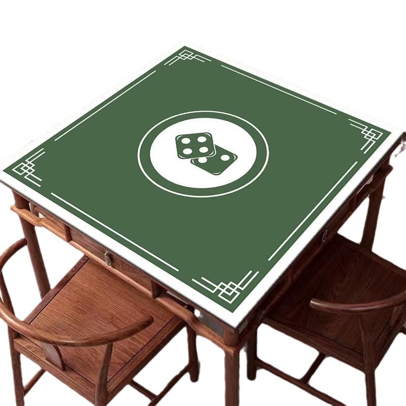 Kvadratni stolnjak u stilu Novo-kineskog, debeo i protuklizni, upija vlagu i otporan na mrlje, Crystal Velvet stolnjak za Mahjong