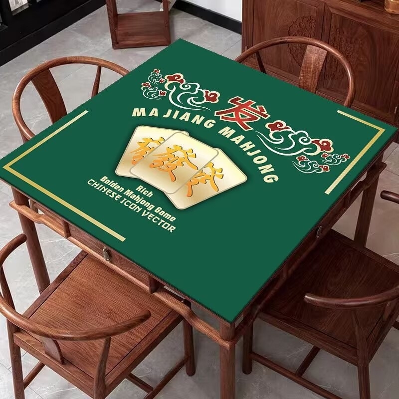 Kvadratni stolnjak u stilu Novo-kineskog, debeo i protuklizni, upija vlagu i otporan na mrlje, Crystal Velvet stolnjak za Mahjong