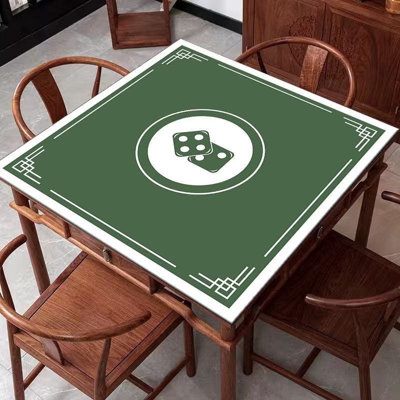Kvadratni stolnjak u stilu Novo-kineskog, debeo i protuklizni, upija vlagu i otporan na mrlje, Crystal Velvet stolnjak za Mahjong