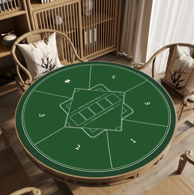 Okrugla podloga za Texas Hold'em i poker stol, stolni ubrus, otporna na mrlje i lako održavanje, kristalno baršunasti dodir i protuklizna podloga