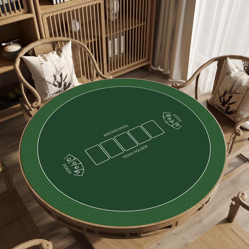 Okrugla podloga za Texas Hold'em i poker stol, stolni ubrus, otporna na mrlje i lako održavanje, kristalno baršunasti dodir i protuklizna podloga