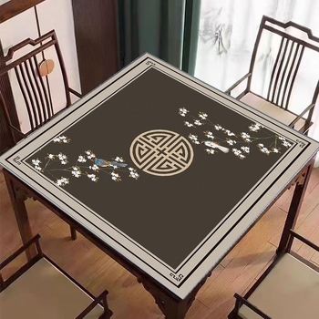 Nova podloga za Mahjong na stol u kineskom stilu, tiha protivklizna, kristalni velur površina, kvadratični oblik, otporna na prljavštinu, jednostavna za održavanje