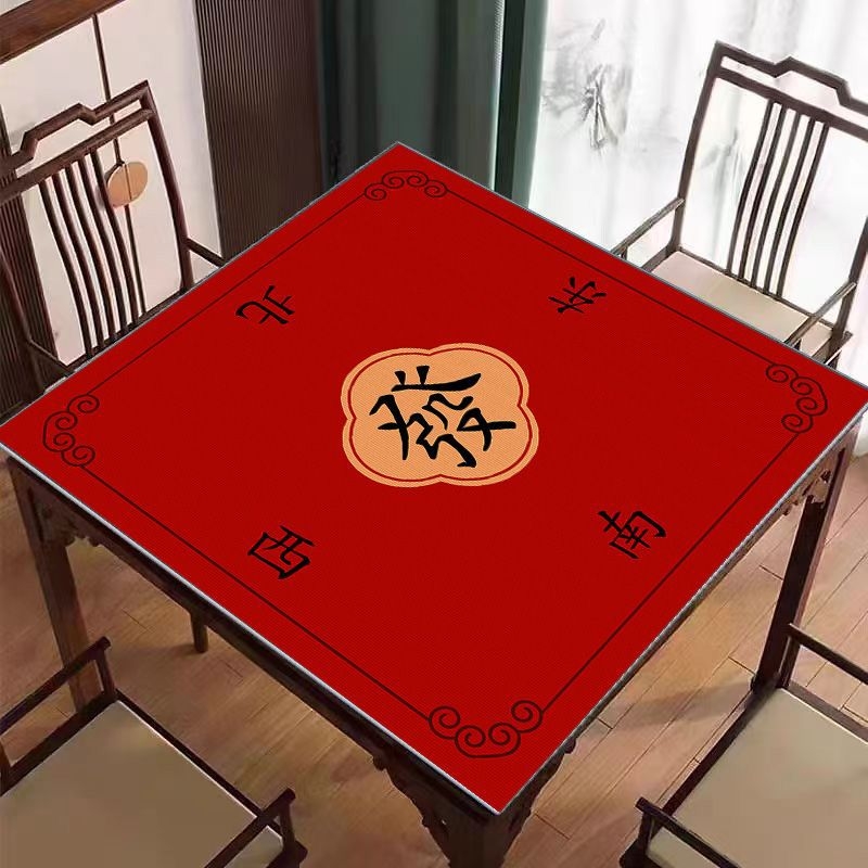 Nova podloga za Mahjong na stol u kineskom stilu, tiha protivklizna, kristalni velur površina, kvadratični oblik, otporna na prljavštinu, jednostavna za održavanje