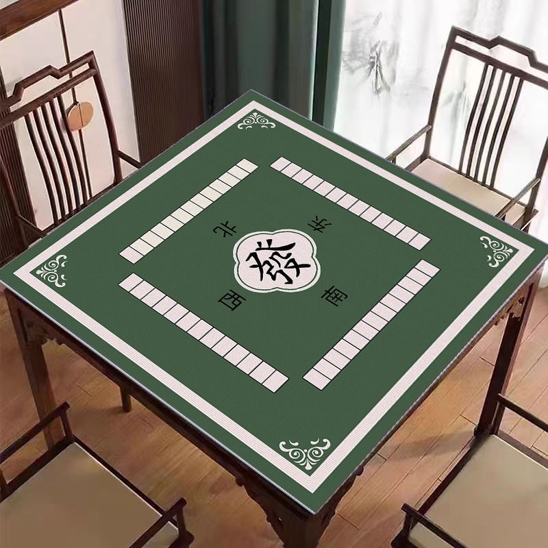 Nova podloga za Mahjong na stol u kineskom stilu, tiha protivklizna, kristalni velur površina, kvadratični oblik, otporna na prljavštinu, jednostavna za održavanje