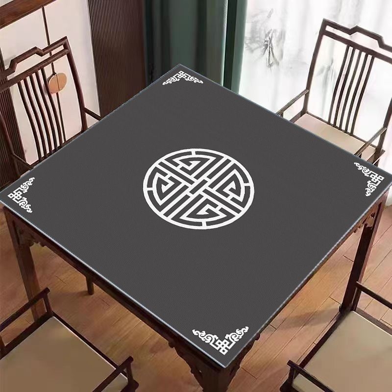 Nova podloga za Mahjong na stol u kineskom stilu, tiha protivklizna, kristalni velur površina, kvadratični oblik, otporna na prljavštinu, jednostavna za održavanje