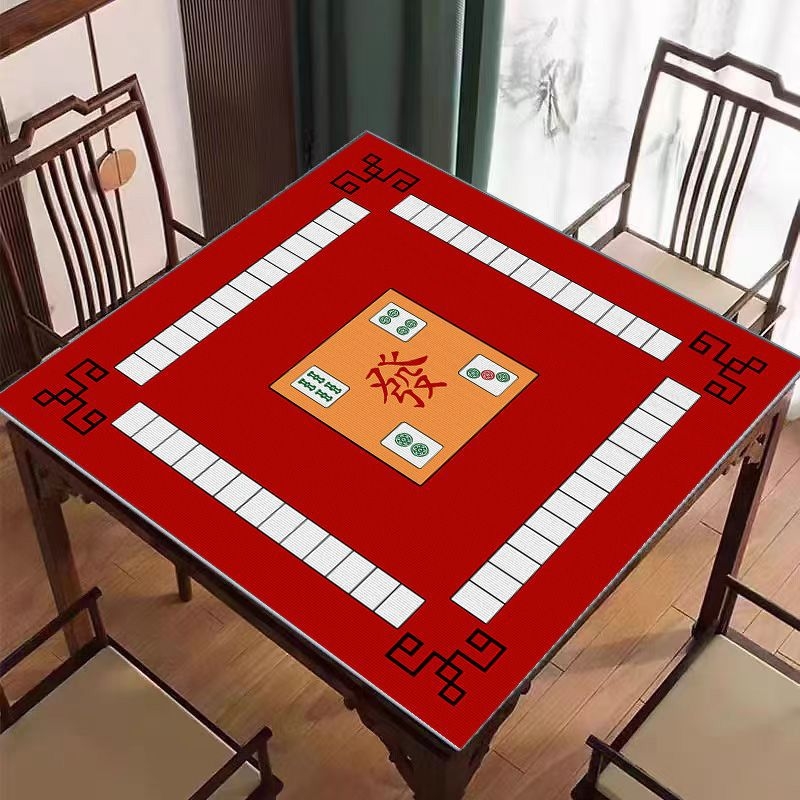 Nova podloga za Mahjong na stol u kineskom stilu, tiha protivklizna, kristalni velur površina, kvadratični oblik, otporna na prljavštinu, jednostavna za održavanje
