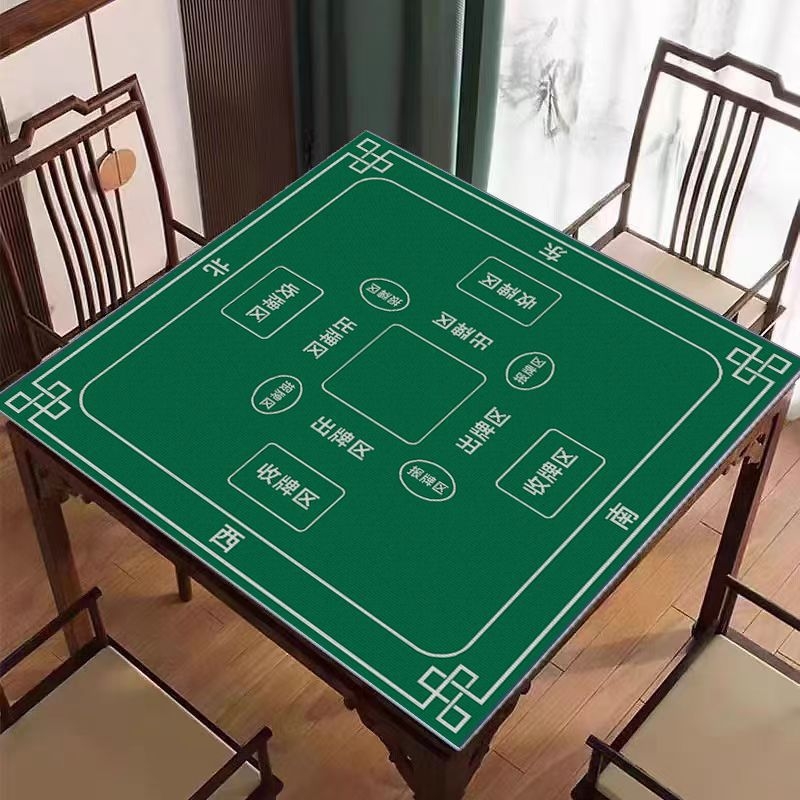 Nova podloga za Mahjong na stol u kineskom stilu, tiha protivklizna, kristalni velur površina, kvadratični oblik, otporna na prljavštinu, jednostavna za održavanje